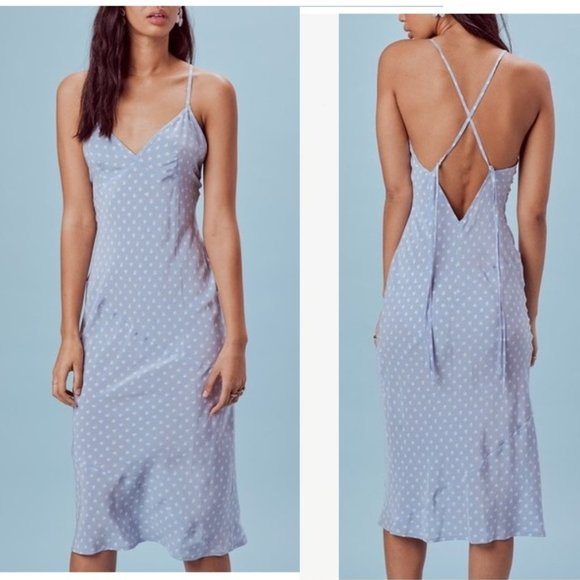 For Love And Lemons Dresses & Skirts - NWT FOR LOVE & LEMONS BLUE SWEETHEART MIDI LENGTH SLIP DRESS